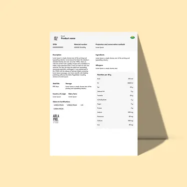 Télécharger les informations sur le produit