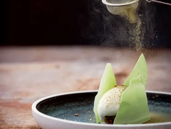 Stracciatella is med matchachokolade